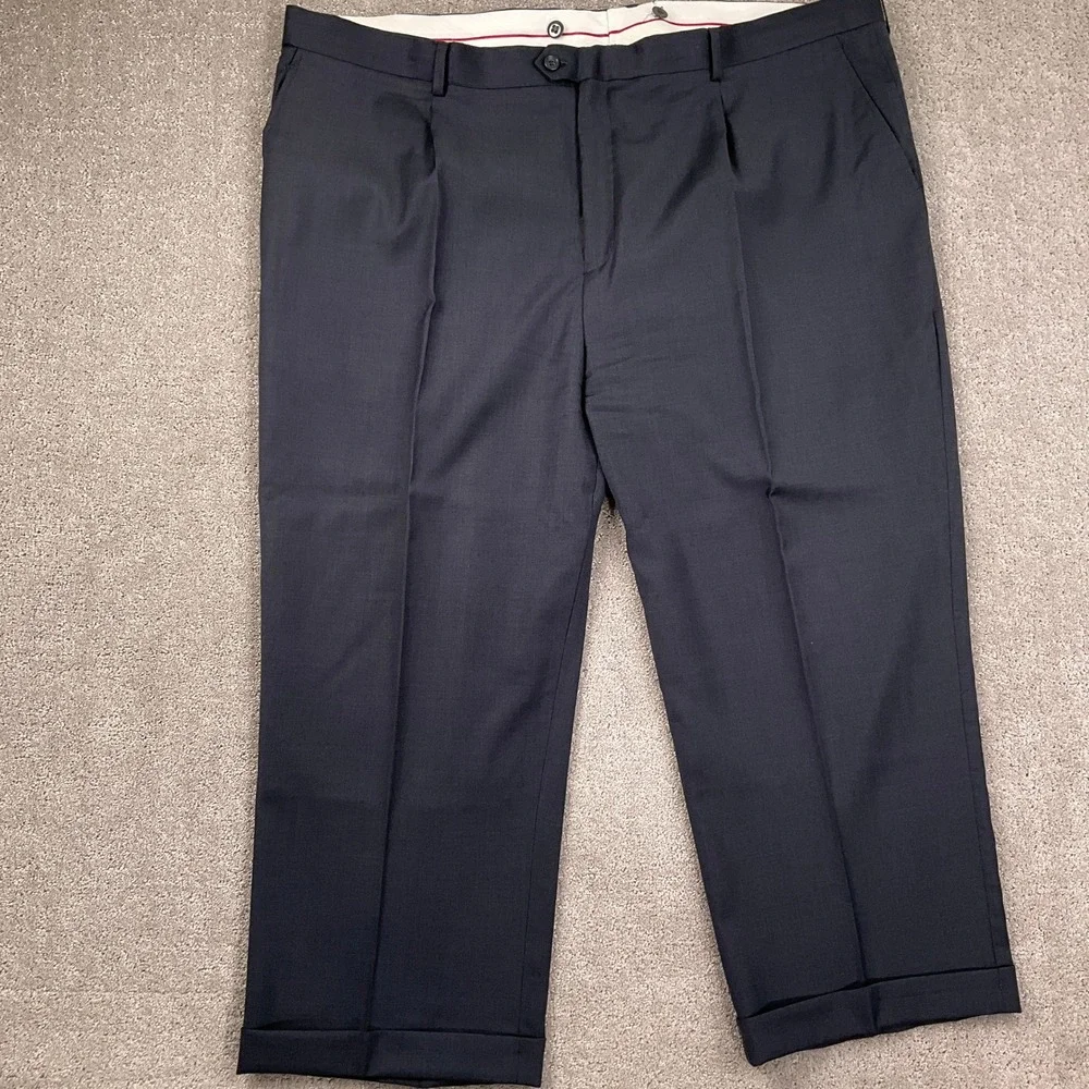SACARI CLASSIC Suit Mens 56S 48W 26L Charcoal Gray Super 150 Wool Classic Career